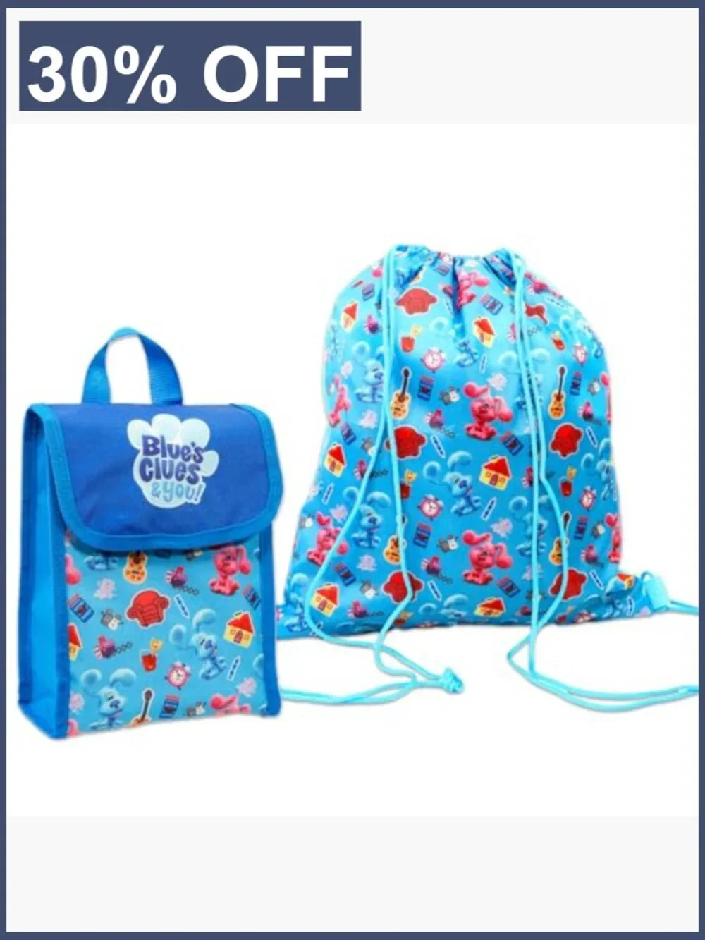Blues Clues Backpack & Lunch Bag Set - Toddler School Bundle with 16